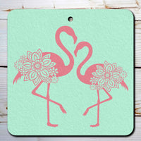 Floral Flamingo Square Air Freshener