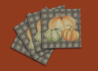 Fall Pumpkins & Leaves SubliLinen™ Drink Coaster