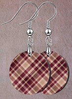 Pumpkin -N- Plaid Petite Round SpectraLuxe Dangle Earrings