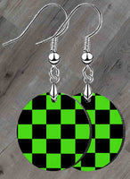 Checkered Flag Petite Round SpectraLuxe Dangle Earrings