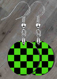 Checkered Flag Petite Round SpectraLuxe Dangle Earrings