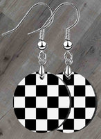 Checkered Flag Petite Round SpectraLuxe Dangle Earrings