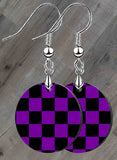 Checkered Flag Petite Round SpectraLuxe Dangle Earrings