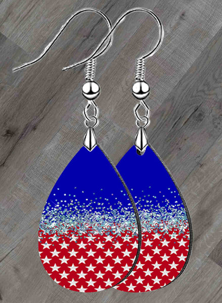 Patriotic Sparkle Petite Teardrop SpectraLuxe Dangle Earrings