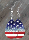 Patriotic Sparkle Petite Teardrop SpectraLuxe Dangle Earrings