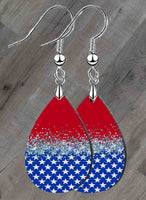 Patriotic Sparkle Petite Teardrop SpectraLuxe Dangle Earrings