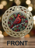 Cozy Christmas Personalized Round Porcelain Ornament