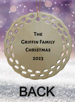 Cozy Christmas Personalized Round Porcelain Ornament