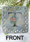 Winter Monogram Personalized Square Porcelain Ornament