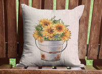 Sunflower Farm Throw Pillow Cover