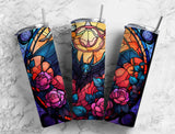 Fall Stained Glass Skinny Travel Tumbler