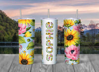 Sunflower Garden Skinny Travel Tumbler