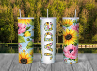 Sunflower Garden Skinny Travel Tumbler