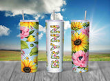 Sunflower Garden Skinny Travel Tumbler