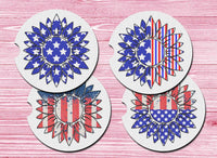 Americana Sunflower Car Drink Coaster