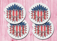 Americana Sunflower Car Drink Coaster