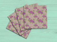 Purple Posies SubliLinen™ Drink Coaster