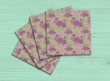 Purple Posies SubliLinen™ Drink Coaster