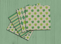 St Patrick's Lucky Patterns SubliLinen™ Drink Coaster