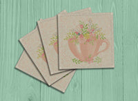 Watercolor Spring SubliLinen™ Drink Coaster