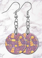 Spooktacular Halloween Round LumaShell Earrings