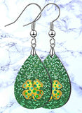 Green & Gold Petite Teardrop SpectraLuxe Dangle Earrings