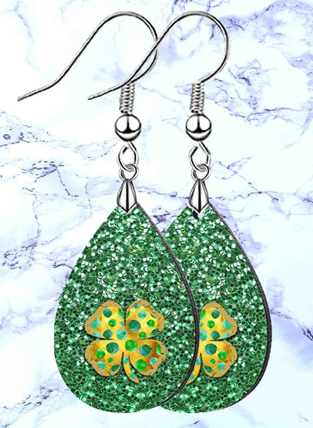 Green & Gold Petite Teardrop SpectraLuxe Dangle Earrings