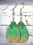 Green & Gold Petite Teardrop SpectraLuxe Dangle Earrings