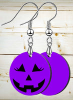 Pumpkin Face Petite Round SpectraLuxe Dangle Earrings