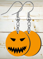 Pumpkin Face Petite Round SpectraLuxe Dangle Earrings