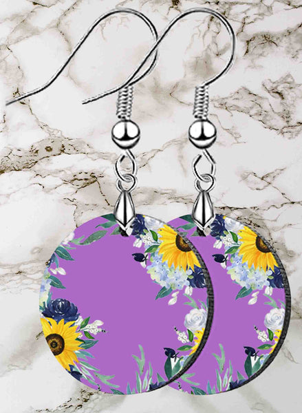 Sunflower Blues Petite Round SpectraLuxe Dangle Earrings