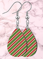 Candy Cane Stripe Petite Teardrop SpectraLuxe Dangle Earrings