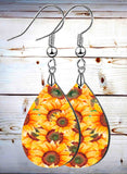 Cattle & Sunflowers Petite Teardrop SpectraLuxe Dangle Earrings