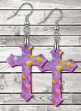 Stained Glass Looking Cross SpectraLuxe Dangle Earrings