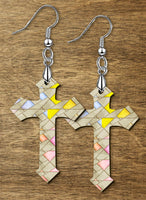 Stained Glass Looking Cross SpectraLuxe Dangle Earrings