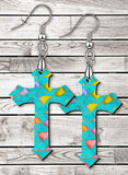 Stained Glass Looking Cross SpectraLuxe Dangle Earrings