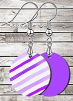 Watercolor Stripes Petite Circle SpectraLuxe Dangle Earrings