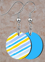 Watercolor Stripes Petite Circle SpectraLuxe Dangle Earrings