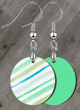 Watercolor Stripes Petite Circle SpectraLuxe Dangle Earrings