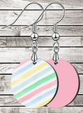 Watercolor Stripes Petite Circle SpectraLuxe Dangle Earrings