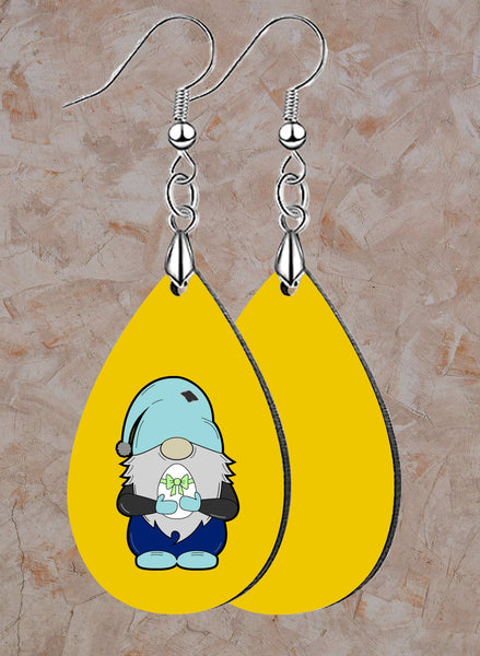 Gnome with Easter Egg Teardrop SpectraLuxe Dangle Earrings