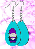 Gnome with Easter Egg Teardrop SpectraLuxe Dangle Earrings