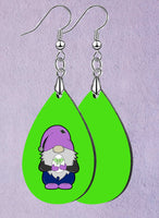 Gnome with Easter Egg Teardrop SpectraLuxe Dangle Earrings