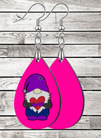 Gnome with Heart Teardrop SpectraLuxe Dangle Earrings