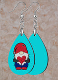 Gnome with Heart Teardrop SpectraLuxe Dangle Earrings