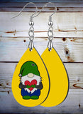 Gnome with Heart Teardrop SpectraLuxe Dangle Earrings