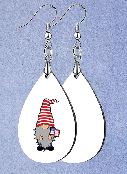 Patriotic Gnomes Teardrop SpectraLuxe Dangle Earrings