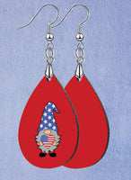 Patriotic Gnomes Teardrop SpectraLuxe Dangle Earrings