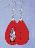 Patriotic Gnomes Teardrop SpectraLuxe Dangle Earrings