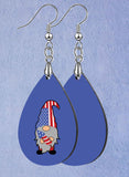 Patriotic Gnomes Teardrop SpectraLuxe Dangle Earrings